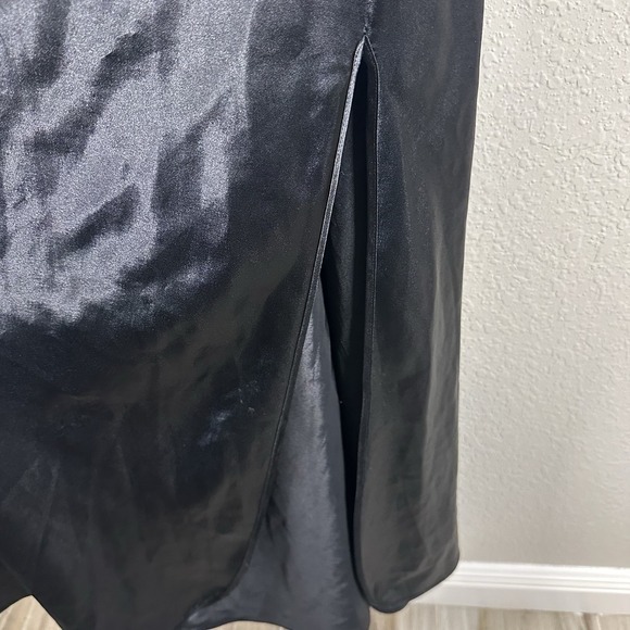 VTG Victoria Secret Satin Dress Womens Small Black Maxi Slip Dress Y2K Lace Trim - Picture 10 of 10